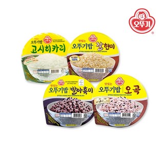 맛있는 오뚜기밥 발아흑미/오곡/찰현미/고시히카리 210g x 12개 4종, -