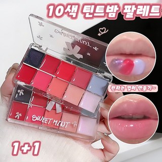 [원하는 컬러 만들기~] 립글로스 10색 글로이 뚱 틴트밤 팔레트 글래시립 립틴트 유리알입술 볼륨 틴트 립밤 립세린, 2개, 03 모든톤 적합