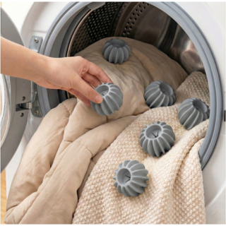 씨피다이 무소음 의류 구김 엉킴 방지 실리콘 세탁볼, 6개, 그레이