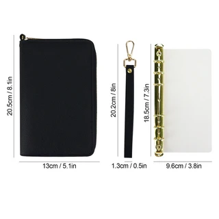 A6 샴페인 골드 현금 예산용 봉투 지갑 시스템 바인더 노트 및 저축용 전용 커버, 01 A6, 01 black