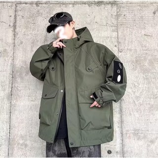 外套男高街 工裝外套 軍裝外套 日系原宿風 寬松夾克vibe 外套男女 連帽外套 防風夾克 騎士外套 軍綠色外套