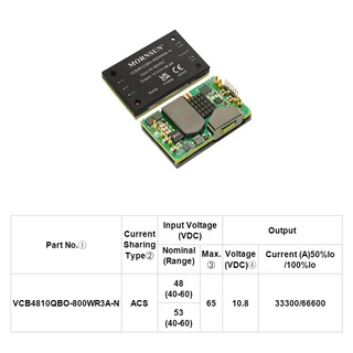 MORNSUN DC/DC 컨버터 VCB48_QBO 800WR3A(D) N 시리즈 800W 절연형 넓은 입력 및 조정된 단일, 03 VCB4810QBO 800WR3A N