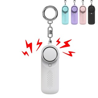 베키노우 휴대용 LED 조명 130dB 호신용 경보기, 1개, 화이트