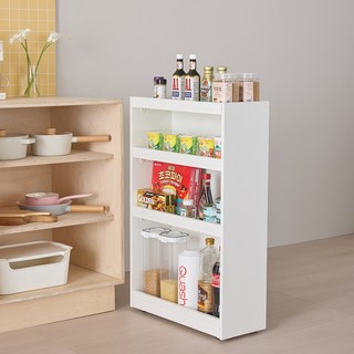 지티퍼니 라링 이동식 낮은 틈새수납장, 화이트