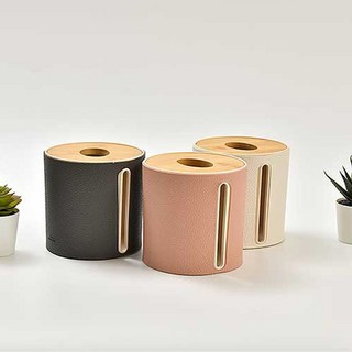 국산 가죽 원목 롤 티슈케이스 사이드 3color, 핑크, 1개