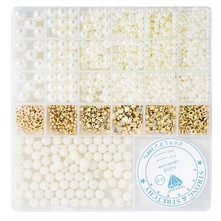 우선컴퍼니 진주 비즈 공예 팔찌 만들기 /목걸이 부자재 세트 26칸 1300P, 1개