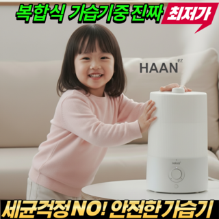 [복합식최저가]가열식+초음파 복합식가습기 초저소음 4L대용량 통세척 미니 가습기 가정용 가습기1위, 화이트