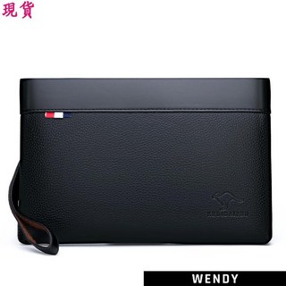 經典復古純色男士信封包 時尚PU皮手腕包 大容量手拿包 韓版商務錢包 學生手機包 父親節禮物