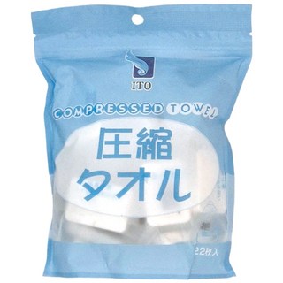 ITO 日本伊藤 壓縮毛巾 22顆 Set, 尺寸PLUS 30cm*24cm, 親膚無刺激, 單色, 1袋