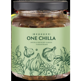 ONE CHILLA 醋香蒜蒜貢菜 酸脆蒜頭山葵, 260公克, 1個