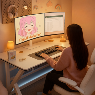 하이퍼랙 유럽기준E1등급 카본파이버 튼튼한 게이밍 컴퓨터 책상, 카본 화이트