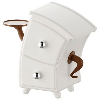 MUSI 玄關收納櫃 雙層抽屜置物平台 創意造型收納, 彎腰玄關收納-白色, 1個