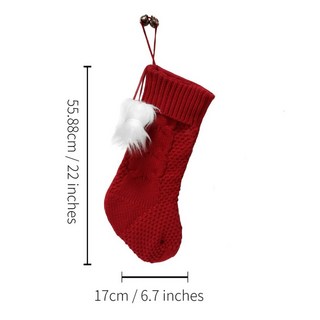 聖誕襪字母毛織毛絨聖誕禮物袋花紋純色冬季美國家居耶誕節裝飾, PL7C618-1A, 1個