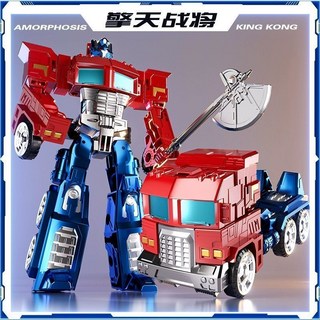 坦克合金變形玩具汽車金剛電影機器人 大黃蜂擎天柱 男孩兒童禮物, 合金版擎天戰將19cm配送武器精, 1個
