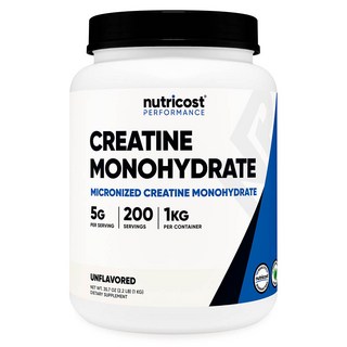 뉴트리코스트 크레아틴 모노하이드레이트 파우더 1kg 무맛 200회분 1개