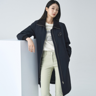 지센 여성 코트 오피스 데일리 직장인 신클라우드 니트카라 롱 퍼형 LCCAO122BKDH2410423