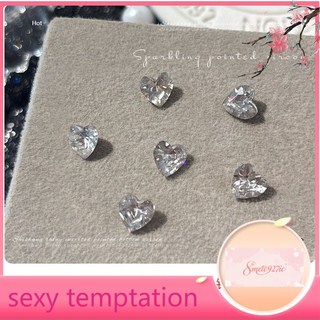 【可開票】-倒邊尖底大鋯石美甲爆閃多切面愛心肥方鴿子蛋長直角異形鑽, 1個, 07小愛心6*6mm