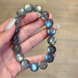 頂級玻璃體拉長石手珠 強效應藍韻 12.5mm手珠 現貨實拍