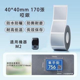 精臣M2標籤紙 熱轉印貼紙 台灣總代理公司貨 原廠營養標示, (M2) ES40*40-170啞銀, 啞銀