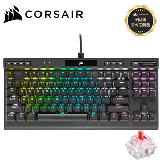 커세어 K70 TKL 한글 기계식 게이밍 유선 텐키리스 키보드, (BLACK) 블랙, K70 RGB TKL 커세어 공식인증점, 적축
