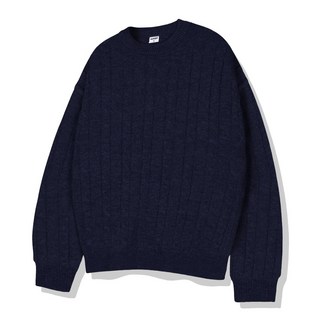 [쿠마르] 심플 라운드넥 꽈배기 케이블 니트 5 Color [ULZK_1001]