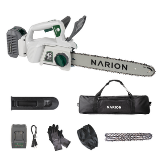 나리온 42V 35cm 무선 체인톱 충전식 전기톱 전동톱, 1개, 4.0Ah 배터리 세트