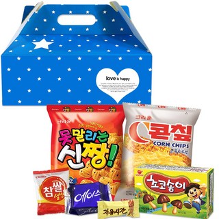 행복장바구니 과자선물세트, 10.파란별손잡이E, 1개
