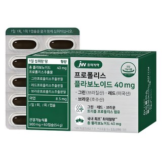 JW중외제약 프로폴리스 플라보노이드 40mg, 60정, 1개