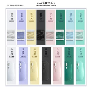 無線藍牙鍵盤滑鼠組，適用iPad、平板、手機，支援蘋果、安卓、華為、聯想, 1個, 炫酷黑充電鼠標+10寸鍵盤【送贈品三件套】