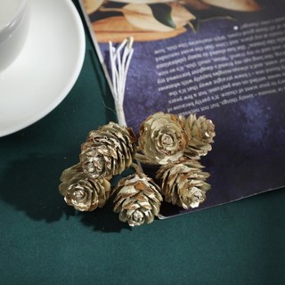 嗨購 6頭DIY仿真松果耶誕花環植物松果花束彩色塔果家居耶誕節日裝飾, 3, 1個