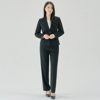 더웨이나인 여성 바지 정장 세트 여자 면접 기본 블랙 [가성비]