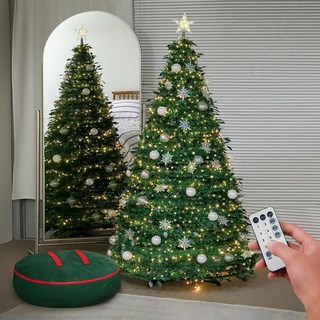 [25yNEW] Bleoh 뚱뚱한 접이식 원터치 크리스마스 트리 풀세트 180cm