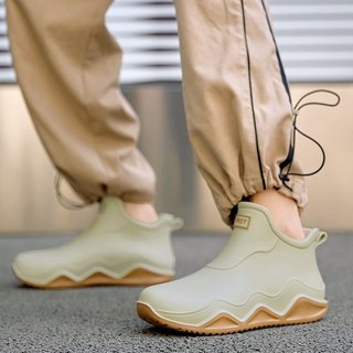 雨鞋 韓版防滑束口防水鞋 中筒外穿輕便 雨鞋雨季時尚雨靴短筒 男女時尚水鞋防水防滑膠鞋釣魚