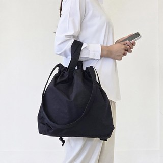 1221store 국산 여성 심플 경량 복조리 버킷백 나일론 토드 숄더백