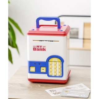 3COINS 電子存錢筒 My Bank ATM 存錢筒 自動存錢 電子撲滿 交換禮物 生日禮物, 1個, 彩色, 彩色