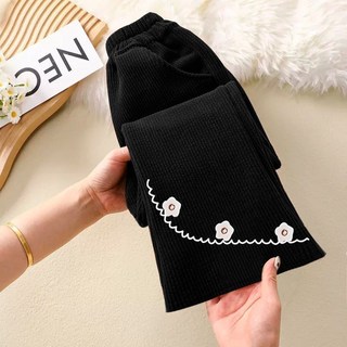 【秋冬兒童保暖褲子】女童喇叭褲春秋季燈芯絨中大童洋氣新款春裝黑色褲子兒童微喇褲