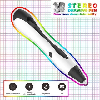 小學生趣味繪畫玩具畫筆 DIY立體創造兒童益智 3D列印筆 低溫 安全 無毒 禮物, 1個, 白色打印筆套裝組(高溫筆PLA線材)