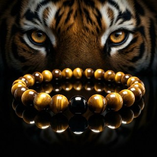 ROYAI ONE 특7A 호안석 팔찌 천연 원석 액막이 염주 팔찌 블랙마노 행운팔찌