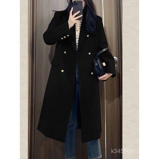 黑色毛呢大衣女 新款氣質毛呢外套 韓系