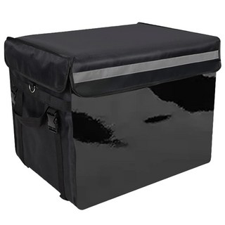 機車外送保溫箱，加固支架，防雨防曬，保溫保冷，廣告展示層，多用途, 蓋子升級款/黑