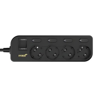 KUMHO Beongaepyo New 個別開關 4孔延長線 M4B-S1.5/R, 1.5m, 黑色, 1個