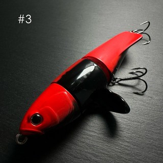 【ZOOM】11.5cm/23g 水面拖拉機 打虎神器 三節螺旋槳 掠食 護幼 雷強 障礙區 鮕呆 魚虎 台灣鱧, 紅黑#3, 1個