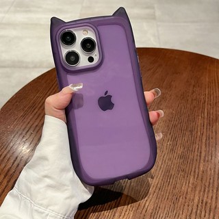 貓耳朵適用果粉17PRO高級感14透明tpu簡約iphone15promax手機殼女