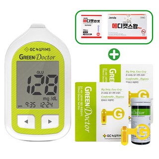 그린닥터 혈당측정기+시험지110매+채혈침100매+알콜솜100매, 1세트, 그린닥터세트