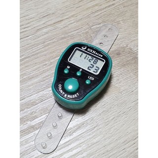 小邑的家 大螢幕時間LED手指計數器 帶燈念佛計數器 運動計步器, 綠色, 1個