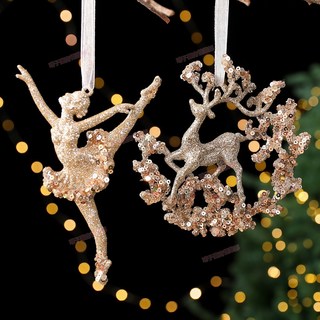 全店出貨 2025耶誕新款 亞克力耶誕樹掛飾 節日場景佈置道具 香檳金吊飾 雪花吊墜 耶誕節裝飾品, 冰條-25cm,單個OPP袋, 1個