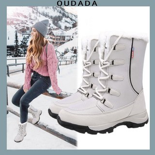 雪靴 35-42號 現貨 韓版女鞋 滑雪鞋 雪地靴 防水加絨加厚保暖中筒靴 玩雪北海道必備 哈爾濱滑雪靴 中靴 登山鞋