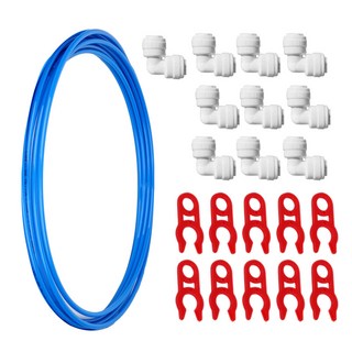 블루 국산 6mm 정수기호스 피팅 설치 관리 부자재 세트 (옵션선택), 1세트