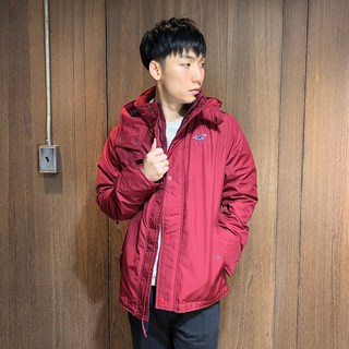 Hollister Co. 連帽風衣外套 深紅