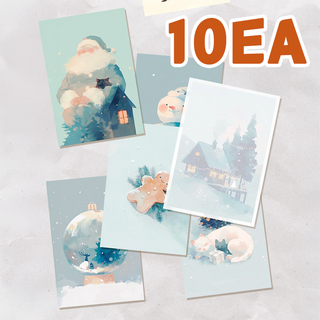 SANS 빈티지 디자인 크리스마스 엽서 세트 시즌2, 블루스노우